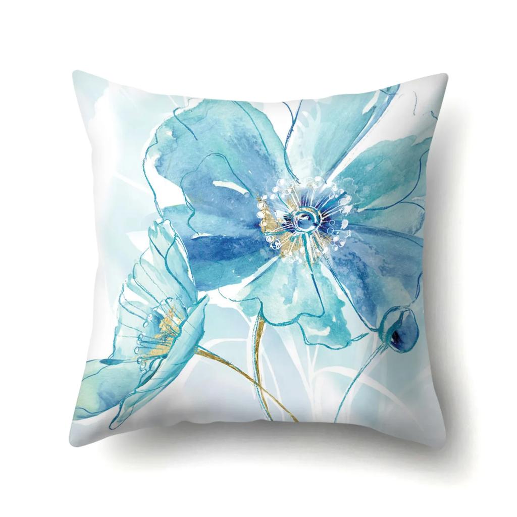 Home Decoration Living Room Sofa Pillowcase Garden  Oil Painting  Cushion Cover Polyester Pillow 45x45cm