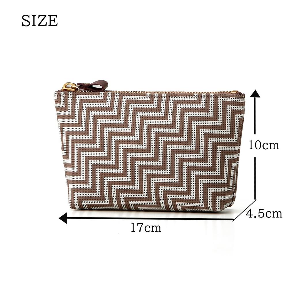 Indenya Inden CHEVRON Chevron Pouch Zipper Traditional Craft Koshu Inden Deerskin Lacquer Original Brand [Indenya] (No.7608)
