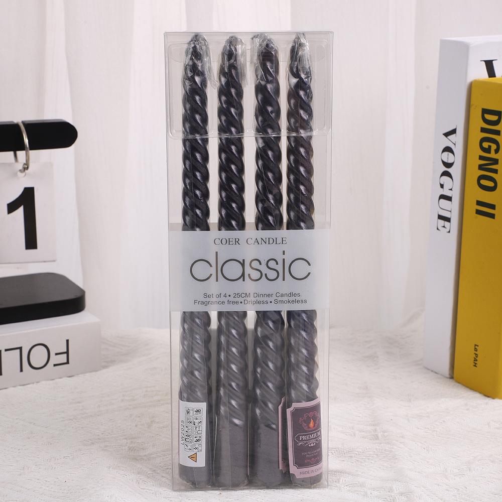 4pcs 10 Inch Tapered Stem/threaded Candles Long Burning Time Smokeless for Home Decoration Birthday Party Candlelight Dinner