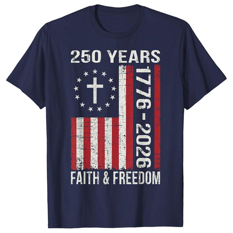 USA 250 Years Still Free Print Flag T-shirt Unisex Cool Funny Statue Of Liberty Pattern T Shirts Hip Hop Street T Shirts 2026