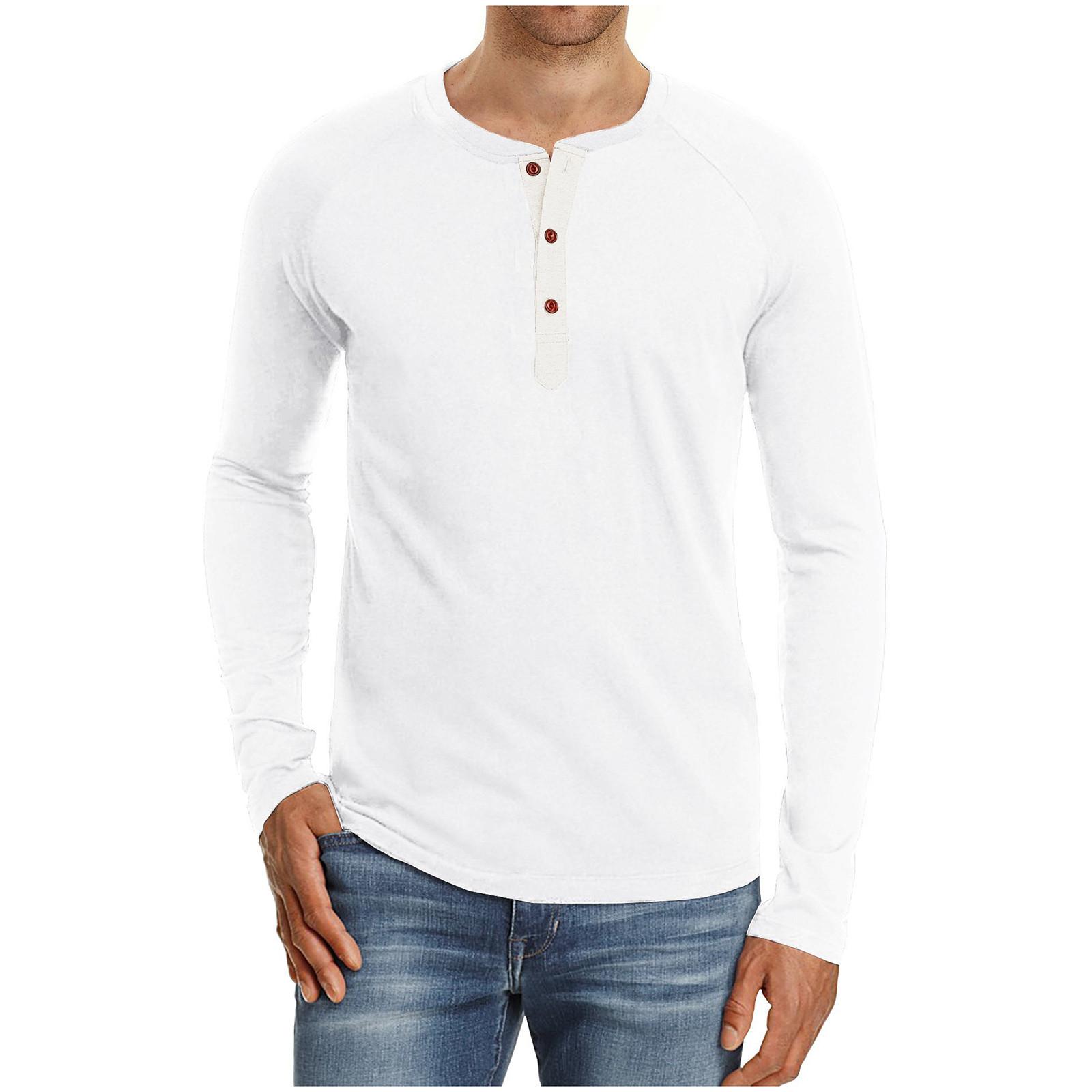 

Мужская рубашка свободного покроя, тяжелая футболка с длинным рукавом и производительностью S белый