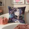 Game Genshin Mona Cushion Cover Pillowcase Short Plush Invisible zipper Room Sofa Cushion Cover