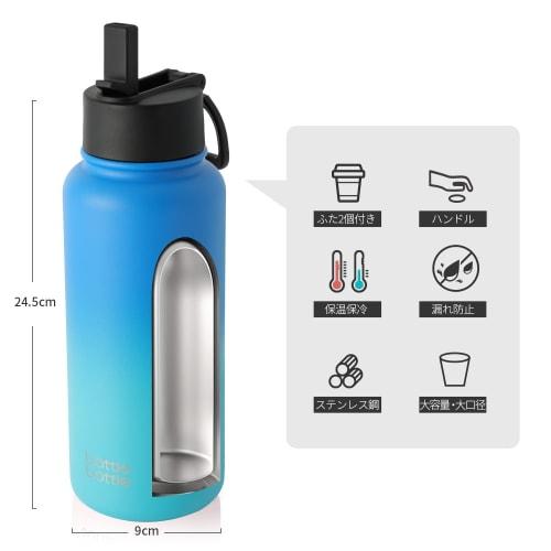 BOTTLE BOTTLE 1000ml Stainless Steel Water Bottle for Kids, Direct Drinking, with Straw, Insulated, Double-Walled Wall, Vacuum Insulated, Portable, Bl