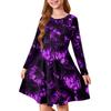 Girls' Summer Princess Dress Halloween Day- Long Sleeve A-Line T-Shirt Dress