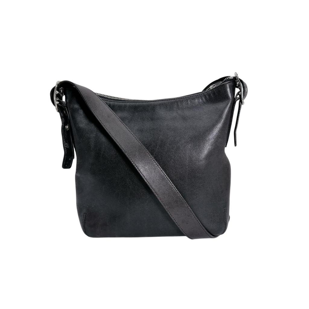 COACH Plain Shoulder Bag leather Brown Brown Women H2S-9326 Used