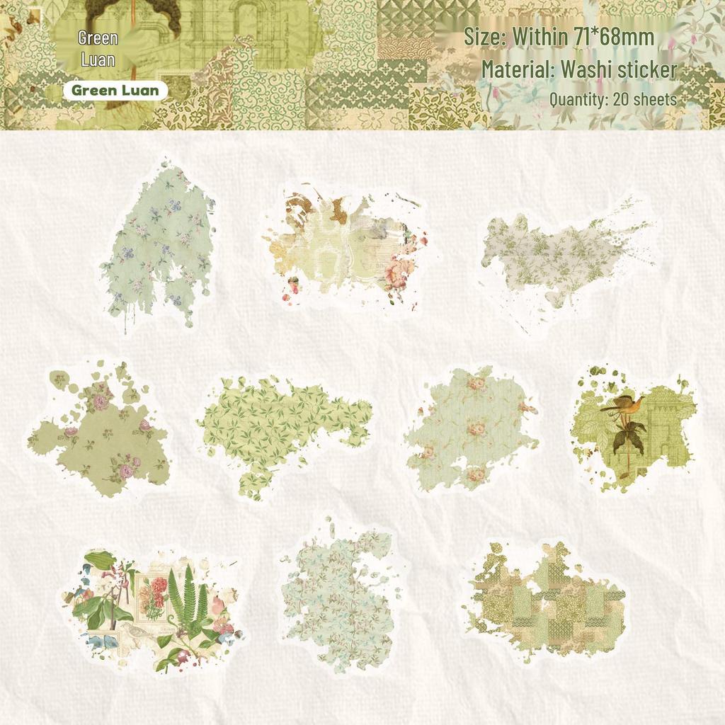 Retro Story Color Halo Planner: 20 Sheets of Decorative Flower Material Stickers