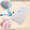 A6 Mesh Zipper Pouch Document Bag Waterproof Zip File Folders School Office Supplies Pencil Case 1PC Cosmetic Makeup Bags