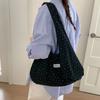 Polka dot canvas tote bag  new large-capacity casual versatile commuter women's portable shoulder bag bag