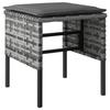 6 Piece Grey Garden Dining Set with Cushions