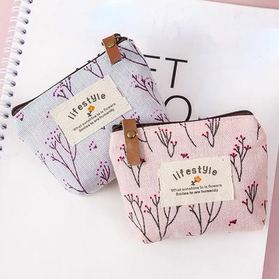 Fashion Kawaii Coin Purse Canvas Mini Floral Clutch Purse Women Girls Kids Coin Pouch Purses Clutch Bags