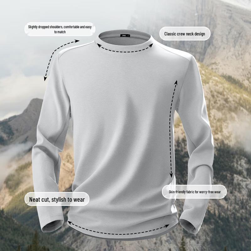JEEP Men's 5A Antibacterial Quick-Dry Long Sleeve T-Shirt