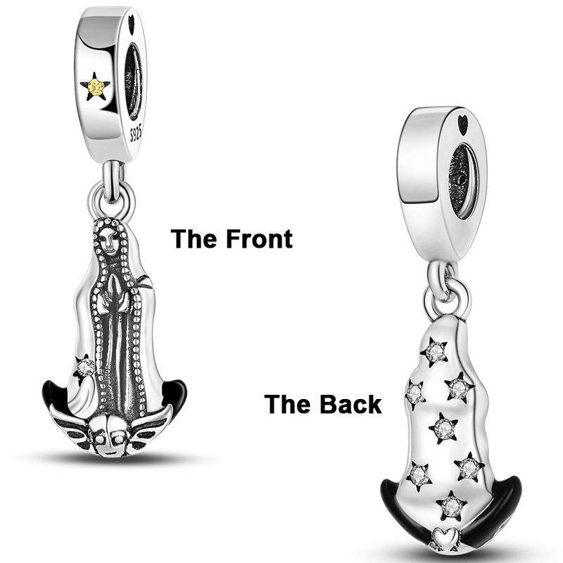 Copper Wings Sister Cross Pendant Charms Fit Original 4Mm Aperture Bracelet Charm Beads Necklace Diy Female Jewelry