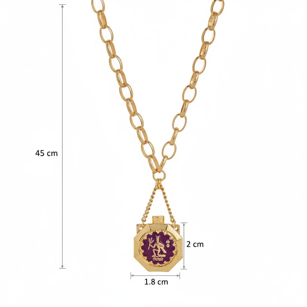 Twelve Constellations Wishing Bottle Necklace Colored Drip Pendant Cat Ear Water Bottle Pendant Design Sense Heavy Industry Sweater Chain Women