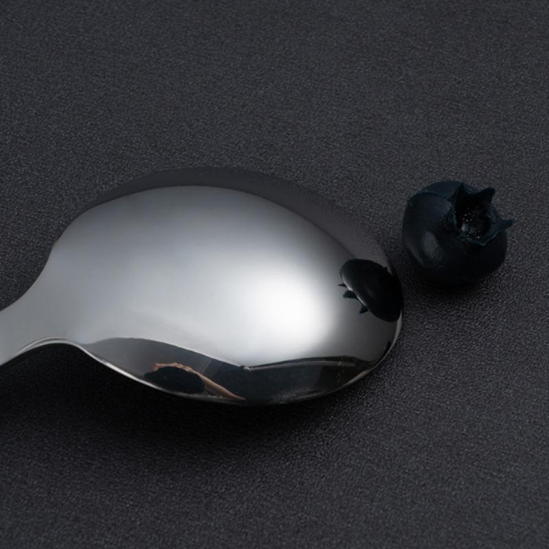 HANYANG – vaisselle à manche en bois, articles ménagers, petite cuillère à soupe en acier inoxydable 304, fourchette à Steak, cuillère à Dessert, vaisselle