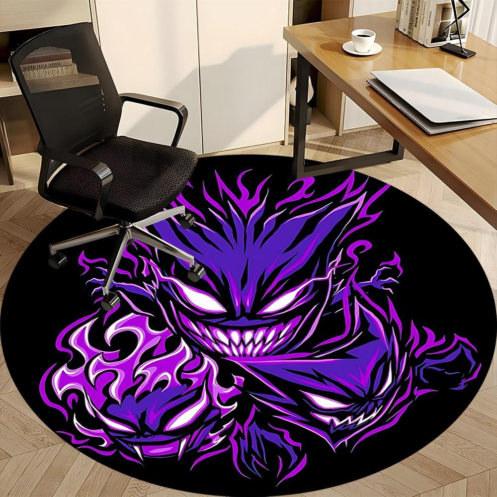 1pc Evil Spirit Office Round Area Rug, Under Office Chairs Bedroom Living Room Home Decor, Room Deco