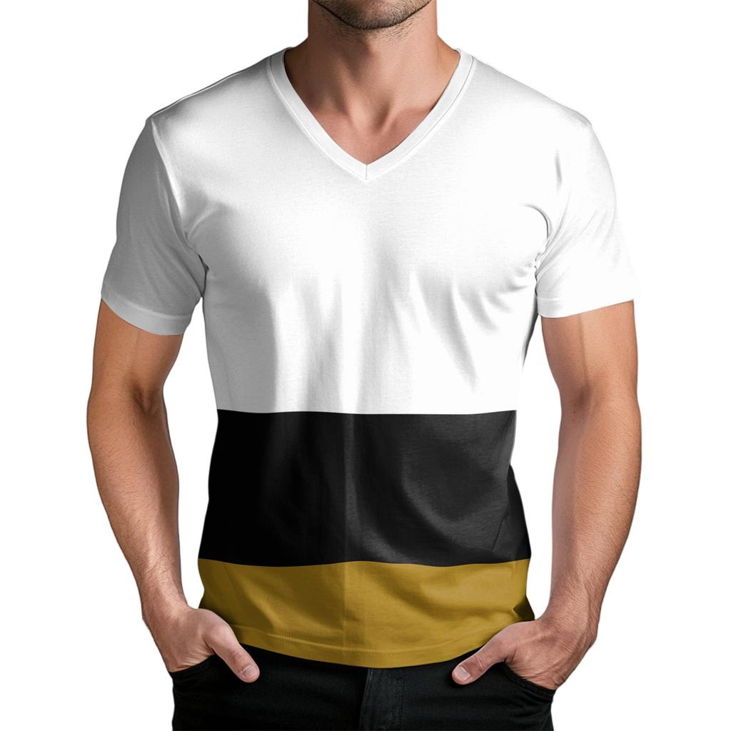 Men's Fashion Printed V-Neck Short Sleeve T-Shirt
