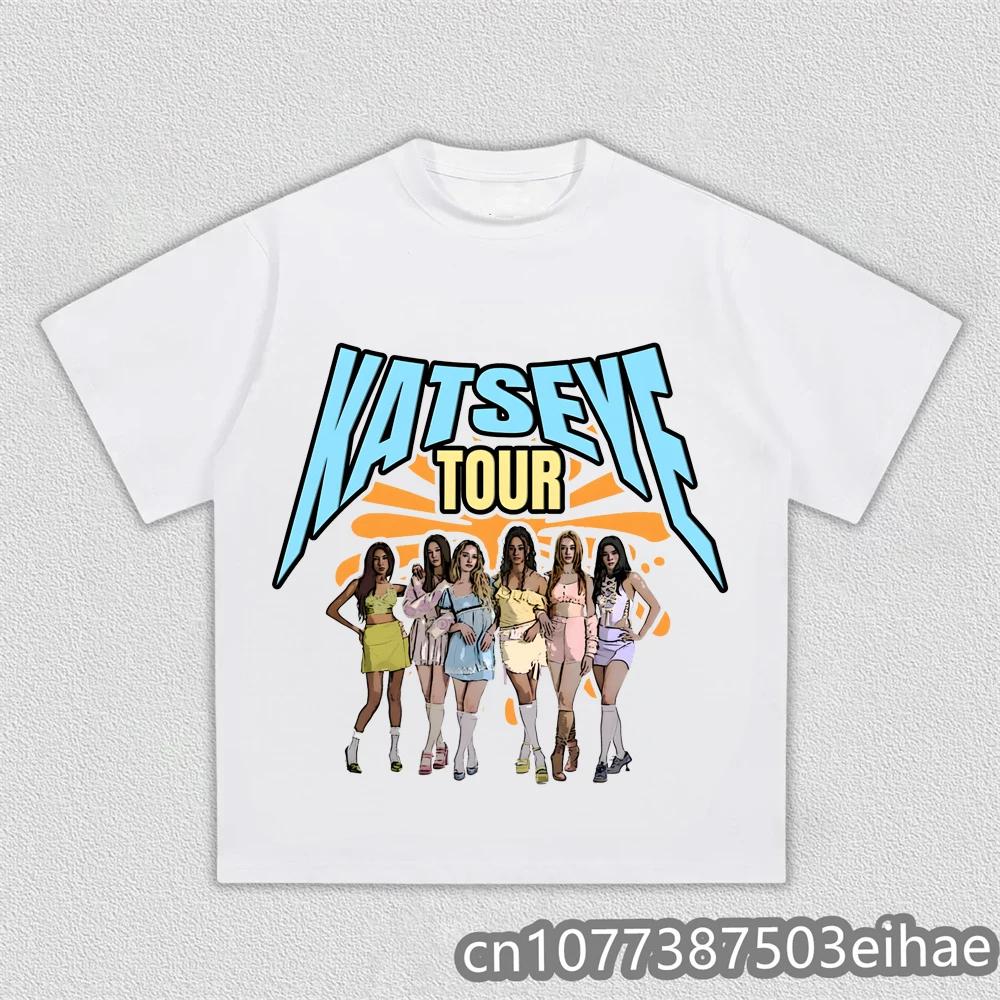 Katseye Unisex Korean Band Print Cotton TShirt Short Sleeve Casual Summer Top for Kids Unisex Unisex