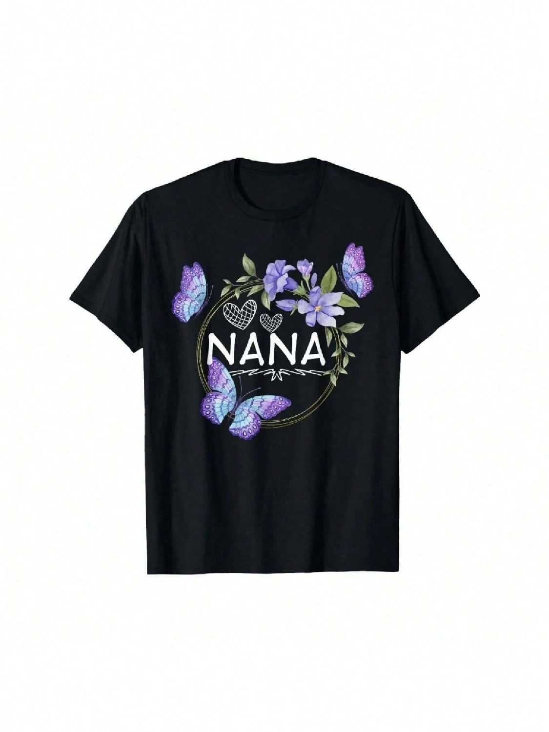 Nana Shirt For Wounisex With Butterflies Mother S Day T-Shirt Print Wounisex Crew Neck T Shirt S разноцветный