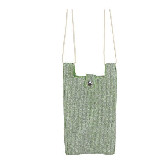 Knitted Mobile Phone Bag Solid Color Shoulder Bag Crossbody Sling Bag with Adjustable Strap for Street Daily Outings Travel Commuting