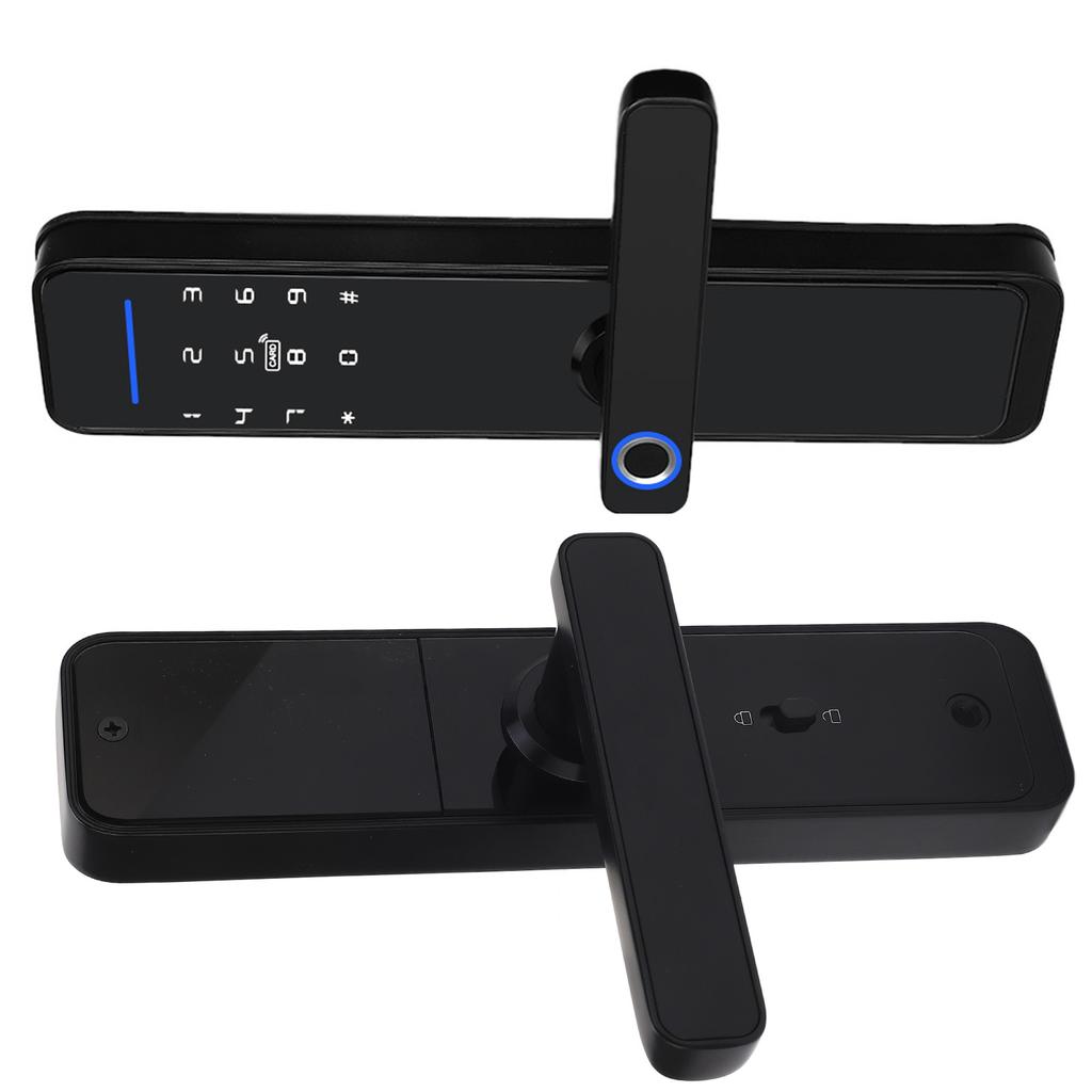 WiFi Electronic Door Handle Lock Password Fingerprint IC Card Remote Work for Tuya