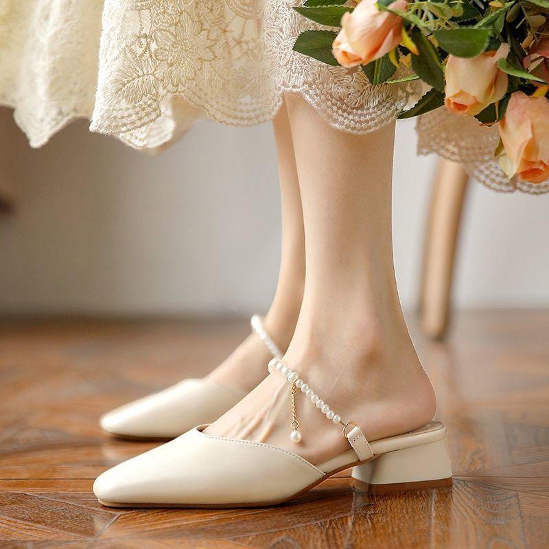 

Модные женские мюли с удобными летними новинками 2024 года, модные дизайнерские элегантные зеркальные роскошные женские тапочки и сандалии со стразами 40 бежевый