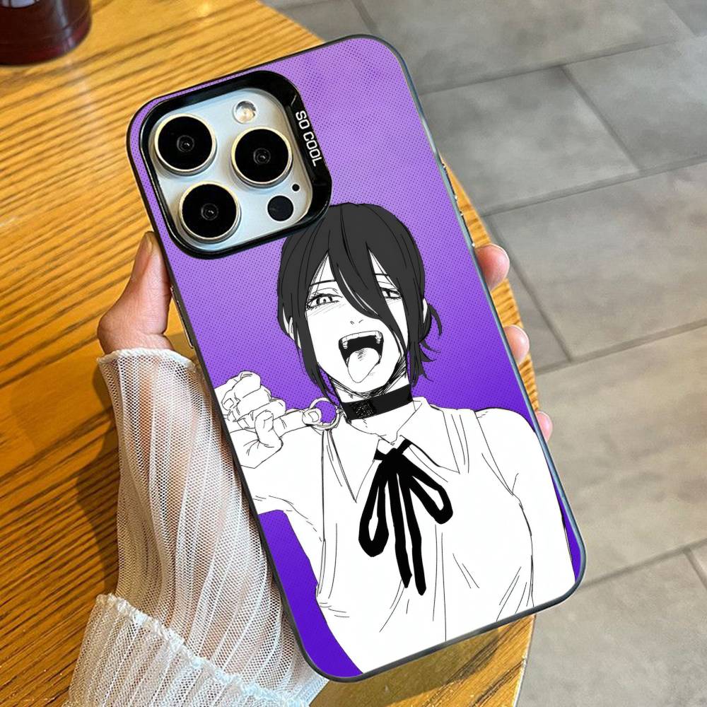 Hot-Anime C-ChainSaw-MAN Phone Case For iPhone 16 17 15 14 12 13 Pro Max Black Candy Matte Shockproof Cover iPhone15promax