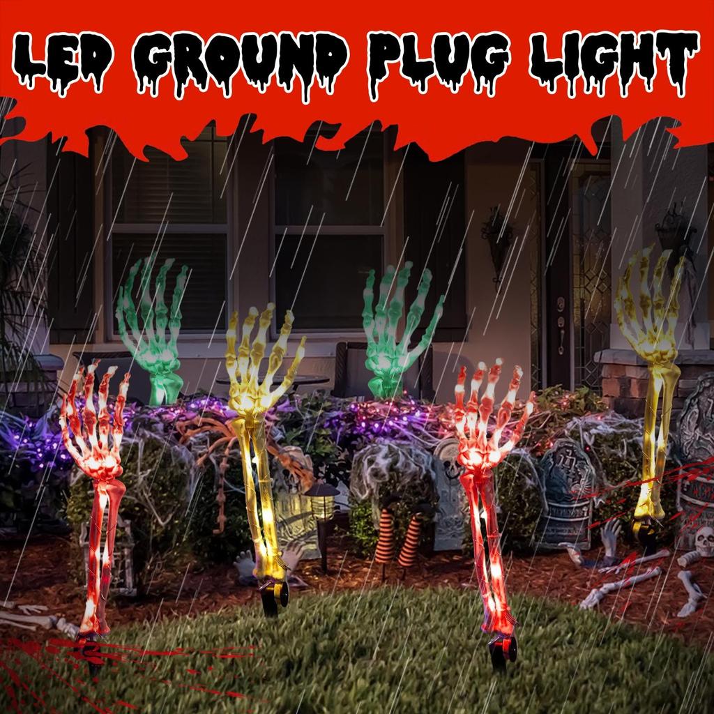 Halloween Skeleton Hand Led Floor Light Luminous Ghosts Hand Haunted House Escape Room Dress Up Venue Decoration Props Light
