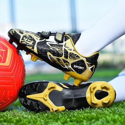 Zapatos de fútbol con velcro para niños y adolescentes: Suela baja multisuperficie para entrenamiento