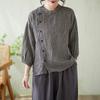 DIMANAF 2026 Plus Size Summer Women Blouse Shirts Tunic Oversize Loose Casual Lady Tops Vintage Lady Plaid Black