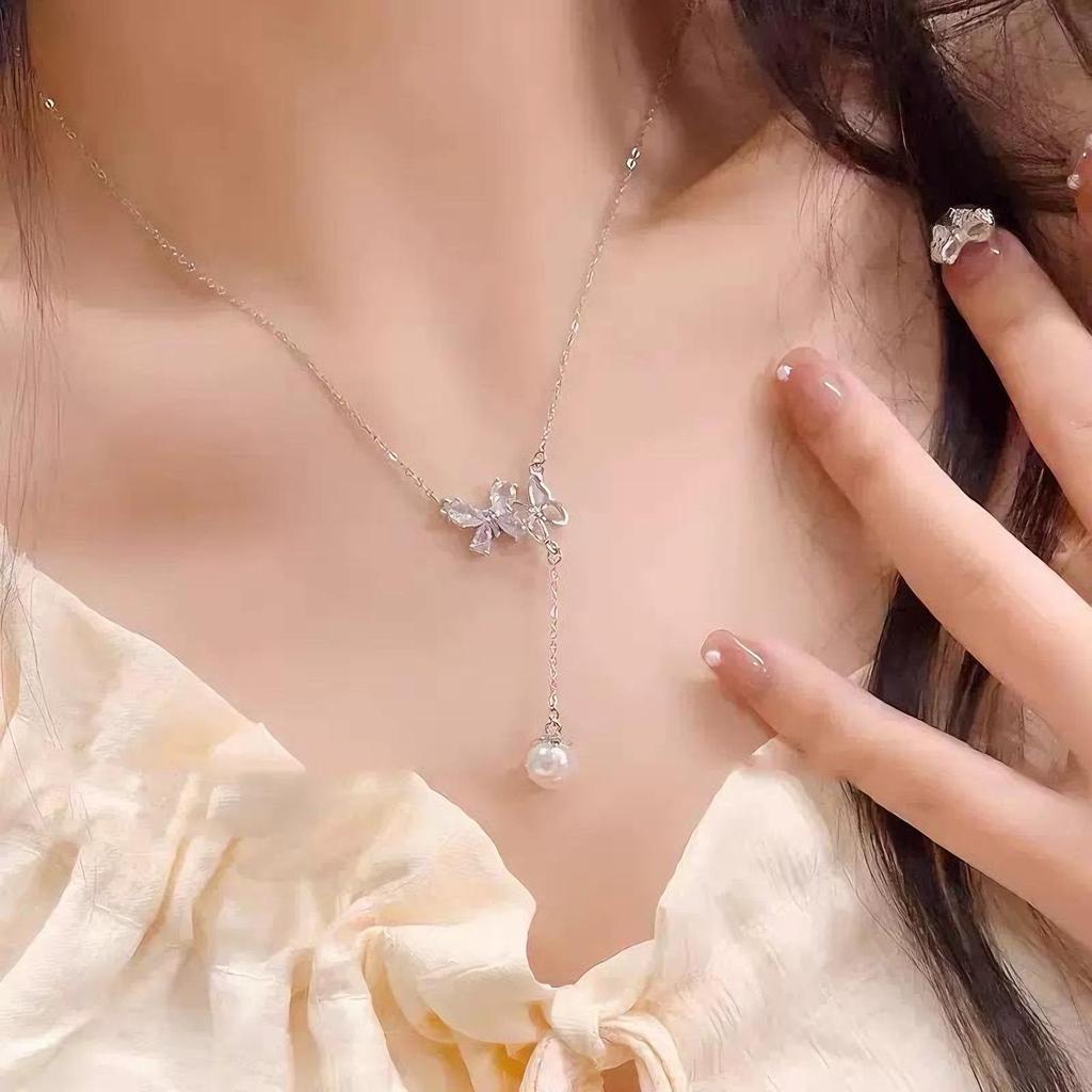 Women's Summer Luxury Titanium Steel Necklace - High-End Design Clavicle Pendant