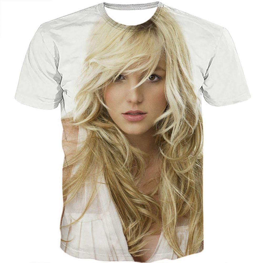 Women/men Summer Fashion 3D Britney Printing T Shirt Casual Short Sleeve Tops Tee Sports Wear Unisex Kids Summer T Shirt