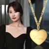 2022 Heart-Shaped Letter Love Peach Heart Collarbone Chain Women'S Retro Temperament Stainless Steel 520 Necklace Spot