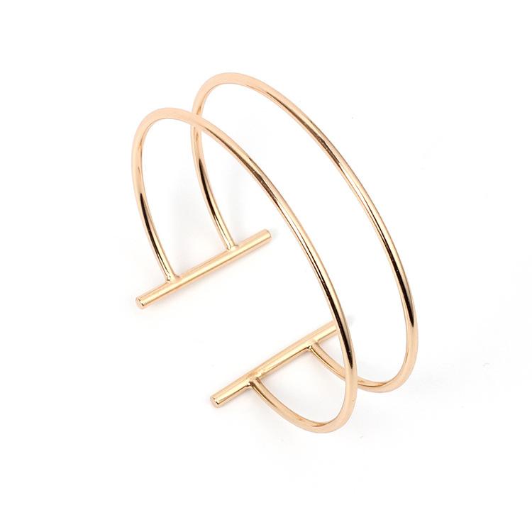 Браслет-желание, геометрический медный открытый регулируемый браслет, полый С-браслет, персонализированные украшения