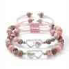 1 Set Elegant Mother And Child Beaded Bracelet Pink And Silver Optional Wristband For Family Bonding