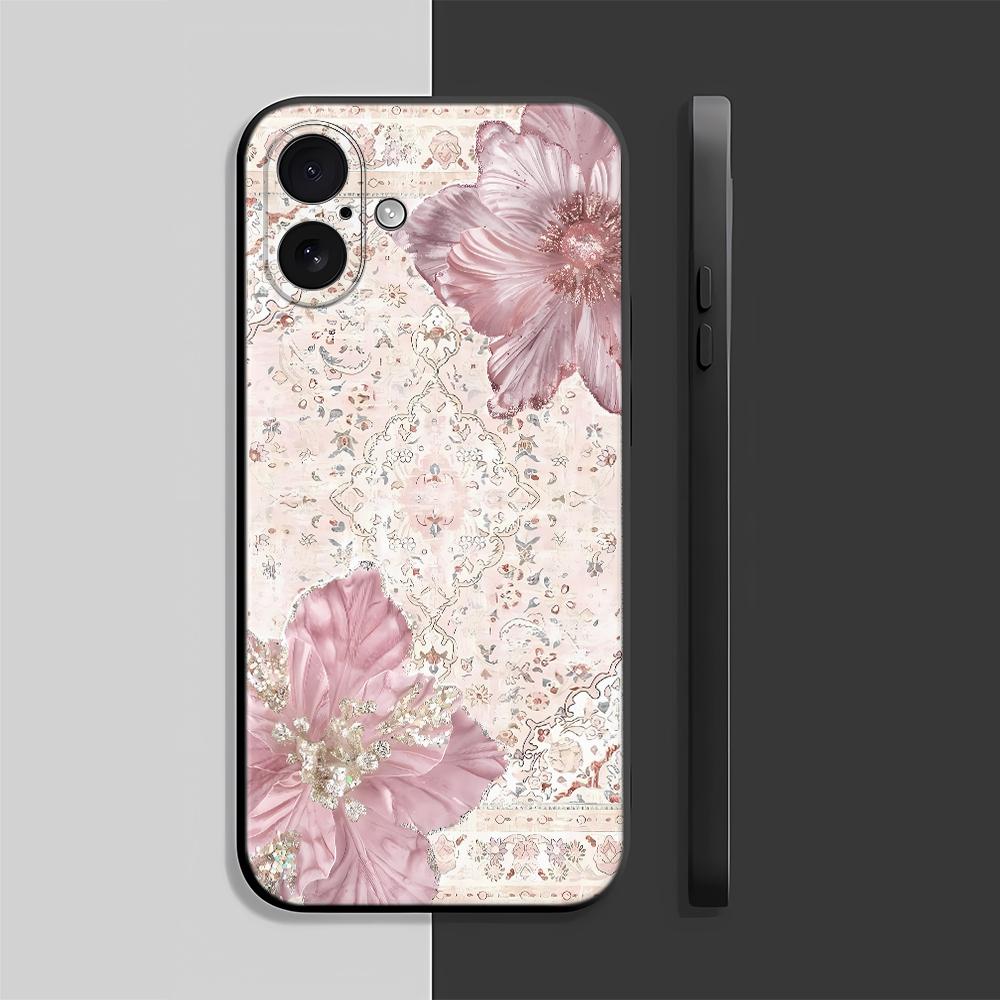 Pink Floral Design Pattern Phone Case For IPhone 17 Case IPhone 16 Pro Max 11 15 14 12 Pro Max 7 8 Plus XR SE Air Silicone Cover