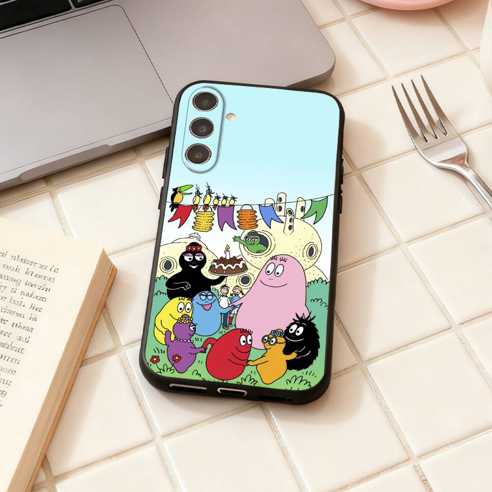 Les B-Barbapapa Family Phone Case For Samsung Galaxy A73,A72,A71,A70,A53,A52,A51,Others Soft Black Shell