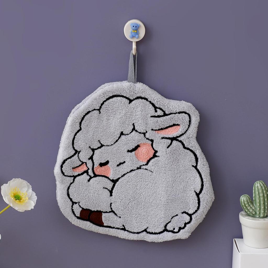 Adorable Lamb Hanging Hand Towel - Fun Household Cloth for Kitchen & Bathroom, Perfect for Kids