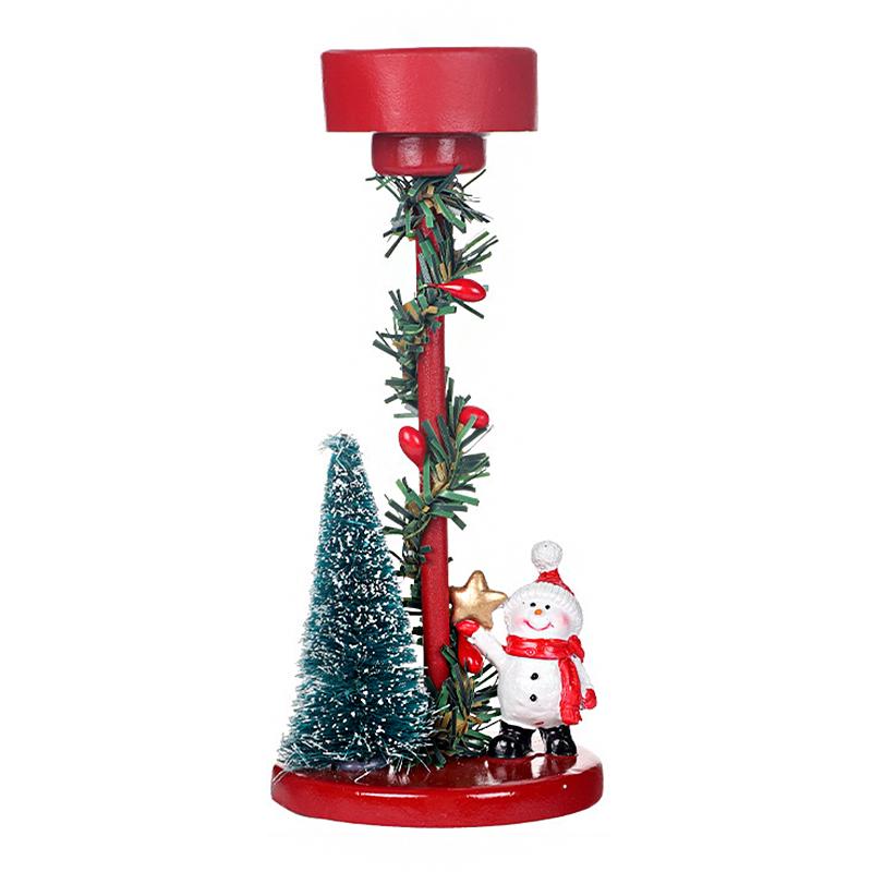 1PC Christmas Trees Festival Red Tabletops Candlestick Decorations Resin Gift Christmas Ornaments Atmosphere