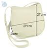 Kitamura Wasserdichte Rindsleder Crossbody Umhängetasche Y-1412 Sandbeige mit Weißer Naht (52901)
