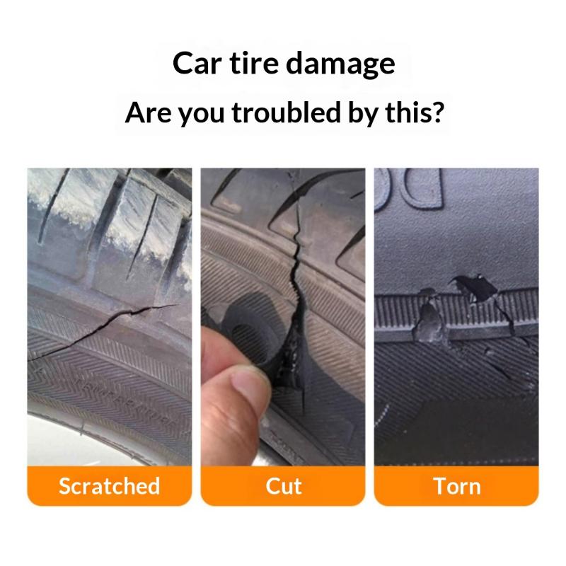 Car Bike Tire Repair Paste High Temp Resistant Black Glue Remover for Emergency Repair in Garage and Road Trips
