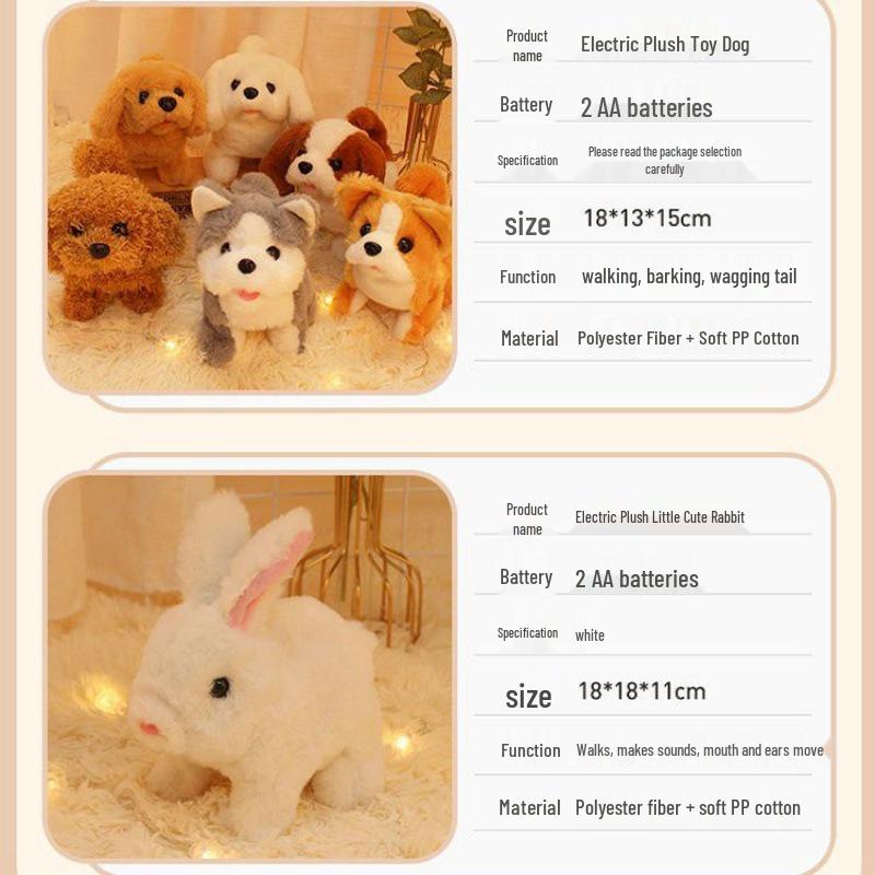 Electric Plush Husky Puppy Toy - Barking Sound Toy Gift for Kids