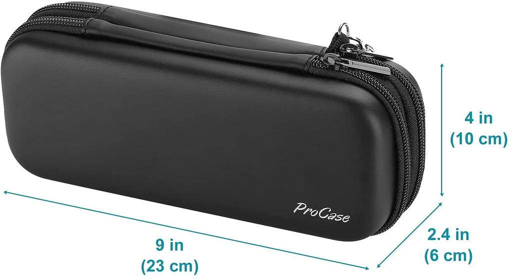 ProCase Pencil Case, 2-Layer, Large Capacity, Stationery Pouch with Wrist for Students and Office Supplies - Black