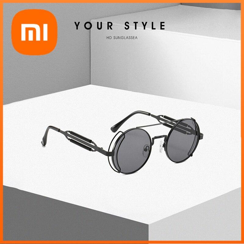 Xiaomi Metal Steampunk Sunglasses Men Women Fashion Round Glasses Brand Designer Vintage Sun Glasses High Quality Oculos De Sol UV400