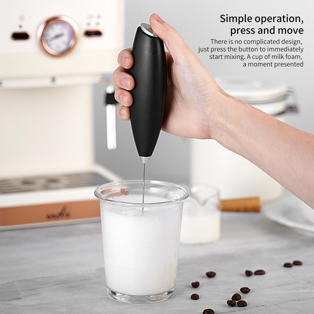 Home Kitchen Handheld Milk Frother With 304 Stainless Steel Beater For Coffee And Egg Mixing