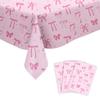 Bow Theme Party Supplies Bow Tablecloth Party Decoration Arrangement Props Tablecloth Atmosphere Tablecloth