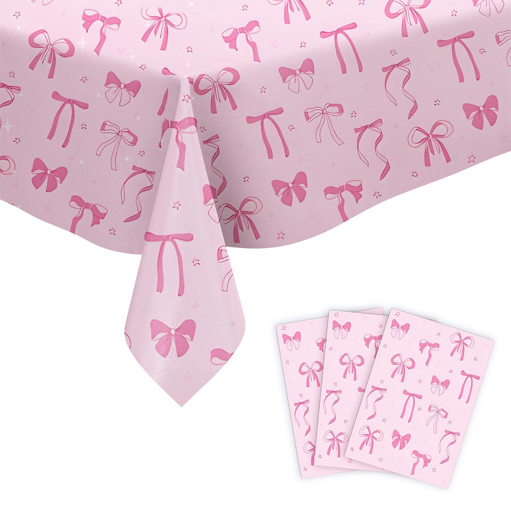 Bow Theme Party Supplies Bow Tablecloth Party Decoration Arrangement Props Tablecloth Atmosphere Tablecloth