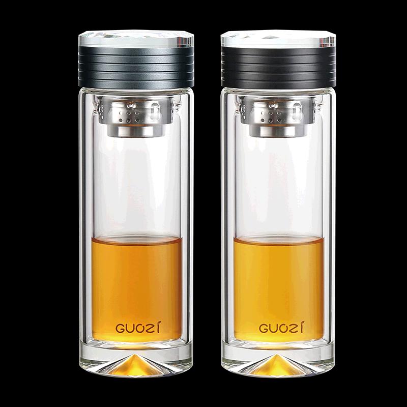 GUOZI JingShi Double Wall Glass Insulated Cup
