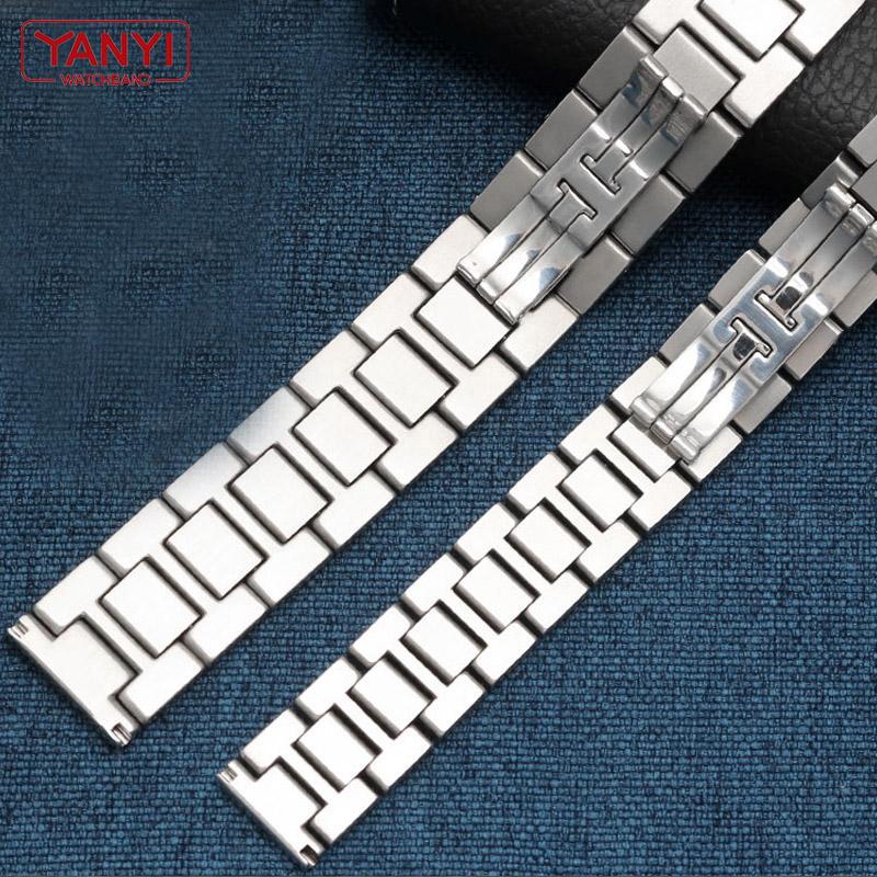 Stainless Bracelet Steel Solid Metal Watchband 16mm 17.5mm 20mm 22mm 23mm for T-ANk S-OLO Watch Band Couples Watch Strap