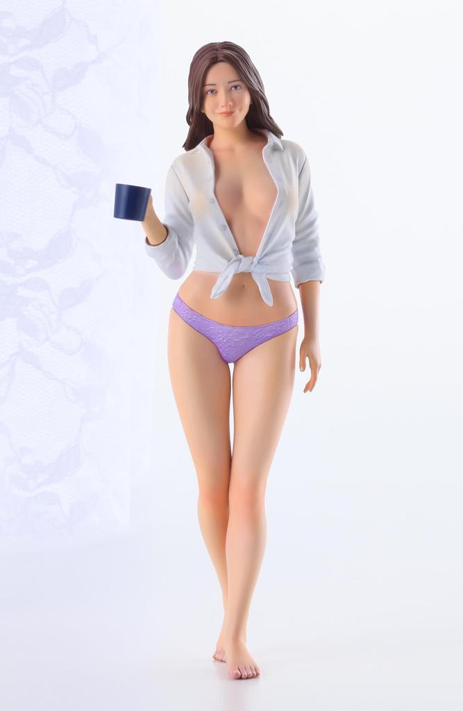 Hasegawa Real Figure Collection Morning Coffee Unpainted Resin Kit SP638 1/12 No.43 (person)