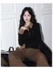 Women's Autumn Slim-Fit Plaid Fake Two-Piece Long-Sleeve Polo Collar Top
